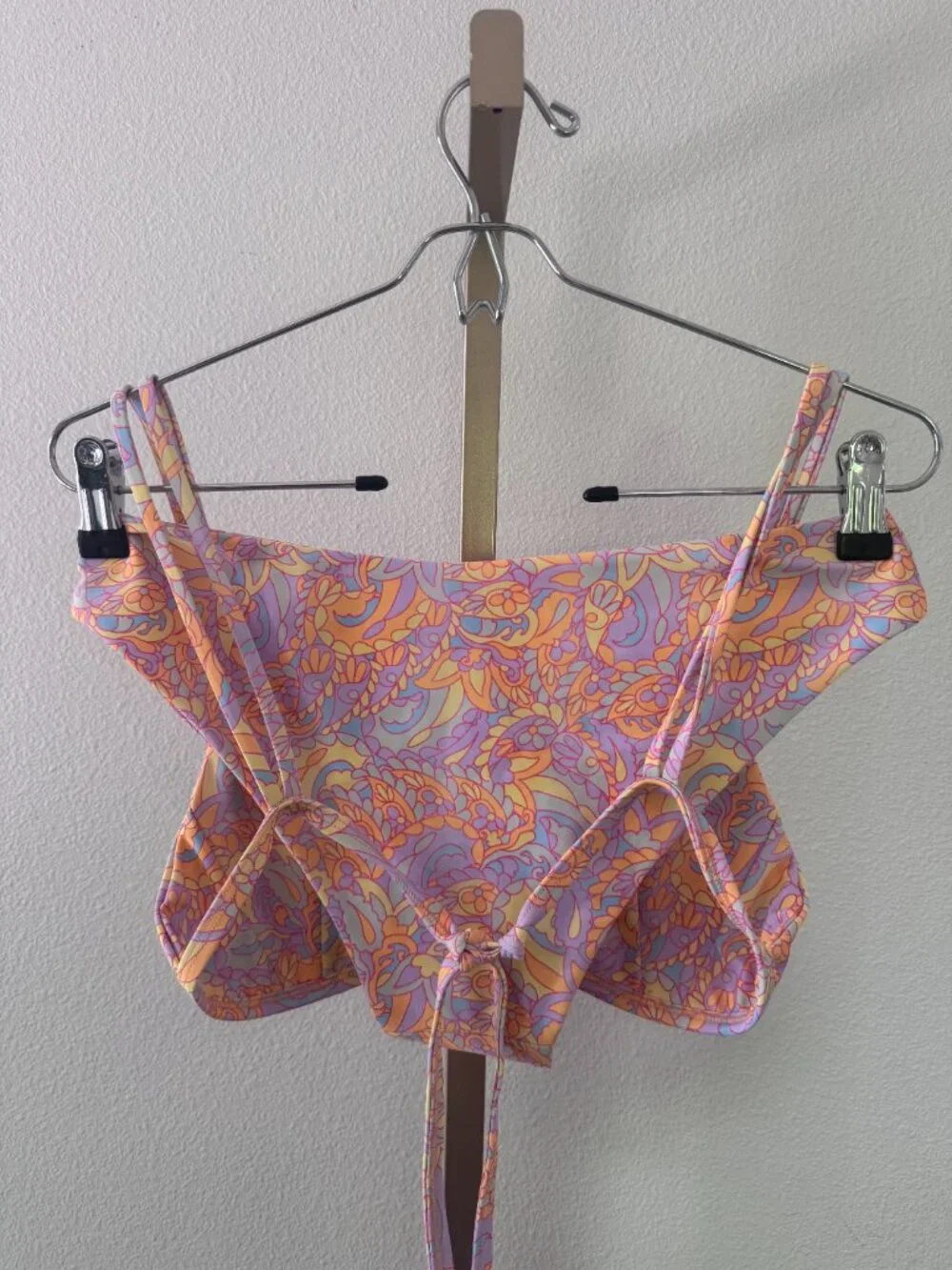 Kulani Kinis Whipped Wonder Bikini Top Floral Retro 70s Print S/M Boho